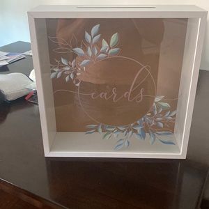 Card box, clear face with flowers and white exterior. Great for weddings
